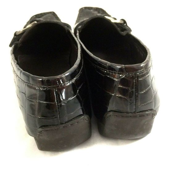 Stuart Weitzman Patent Leather Loafer Brown Croc 7 - Picture 5 of 8